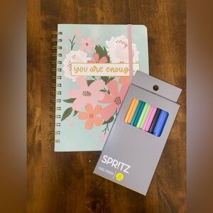 Threshold Spiral Journal with Gold Accents and Spritz 8 count Gel Pens